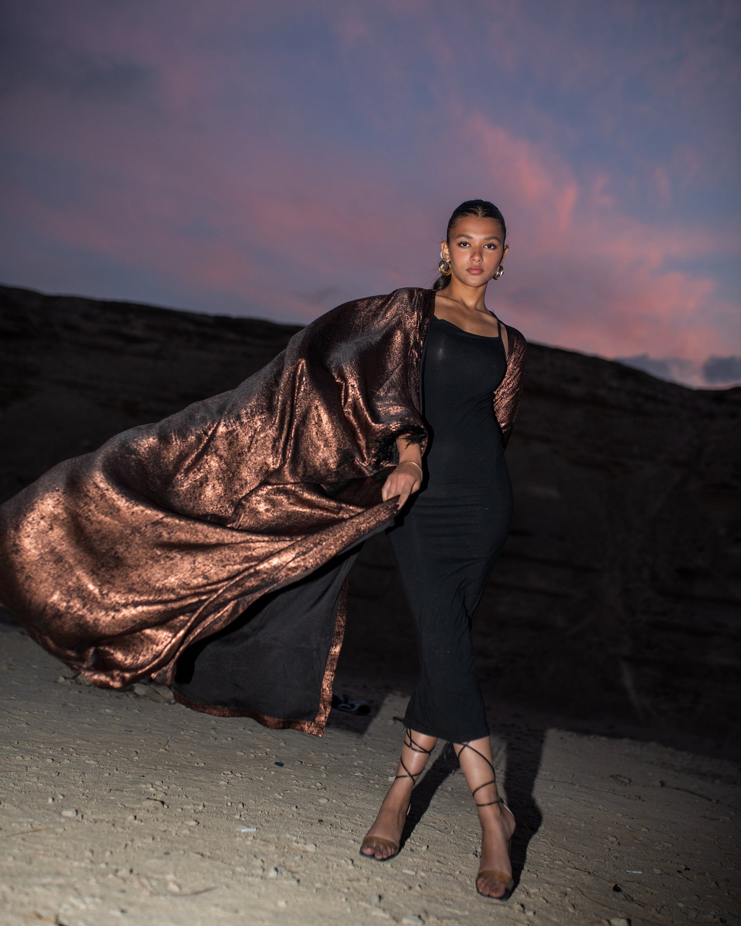 LAYALI SHIMMER ABAYA IN OXIDE