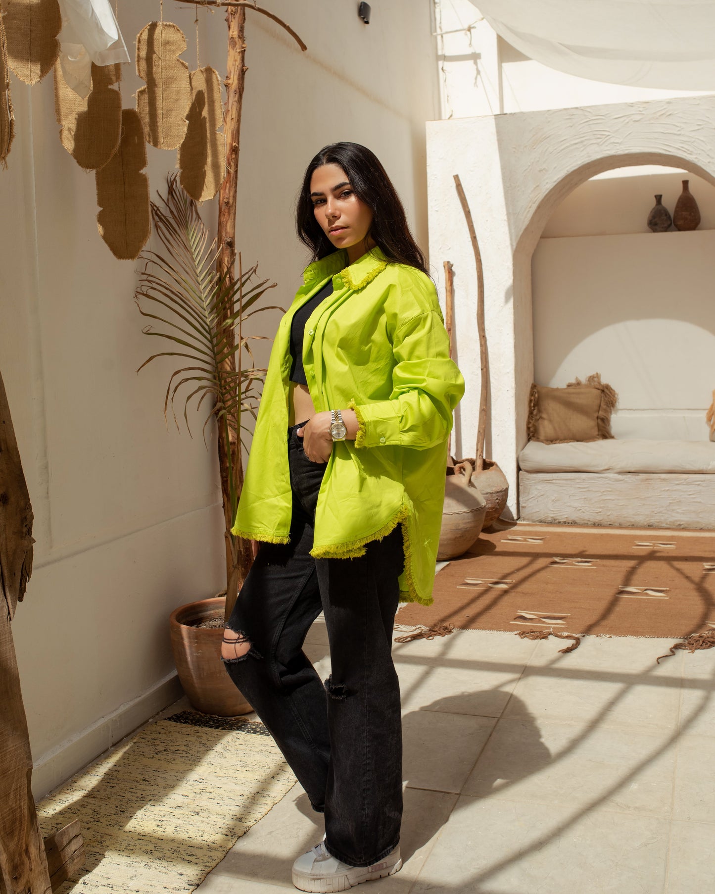 OVERSIZED SHIRT IN LIME