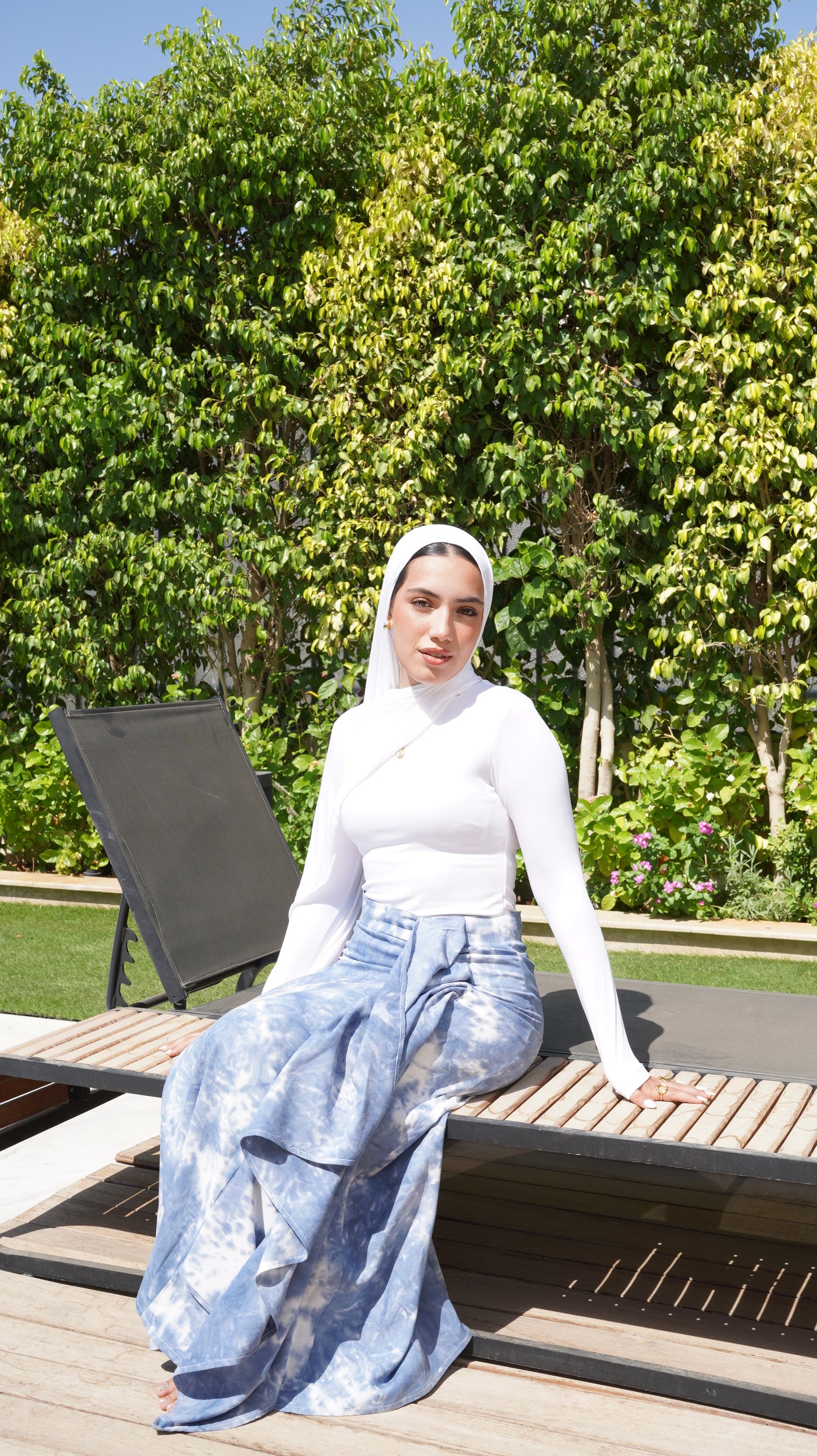 TIE DYE SKIRT IN BLUE