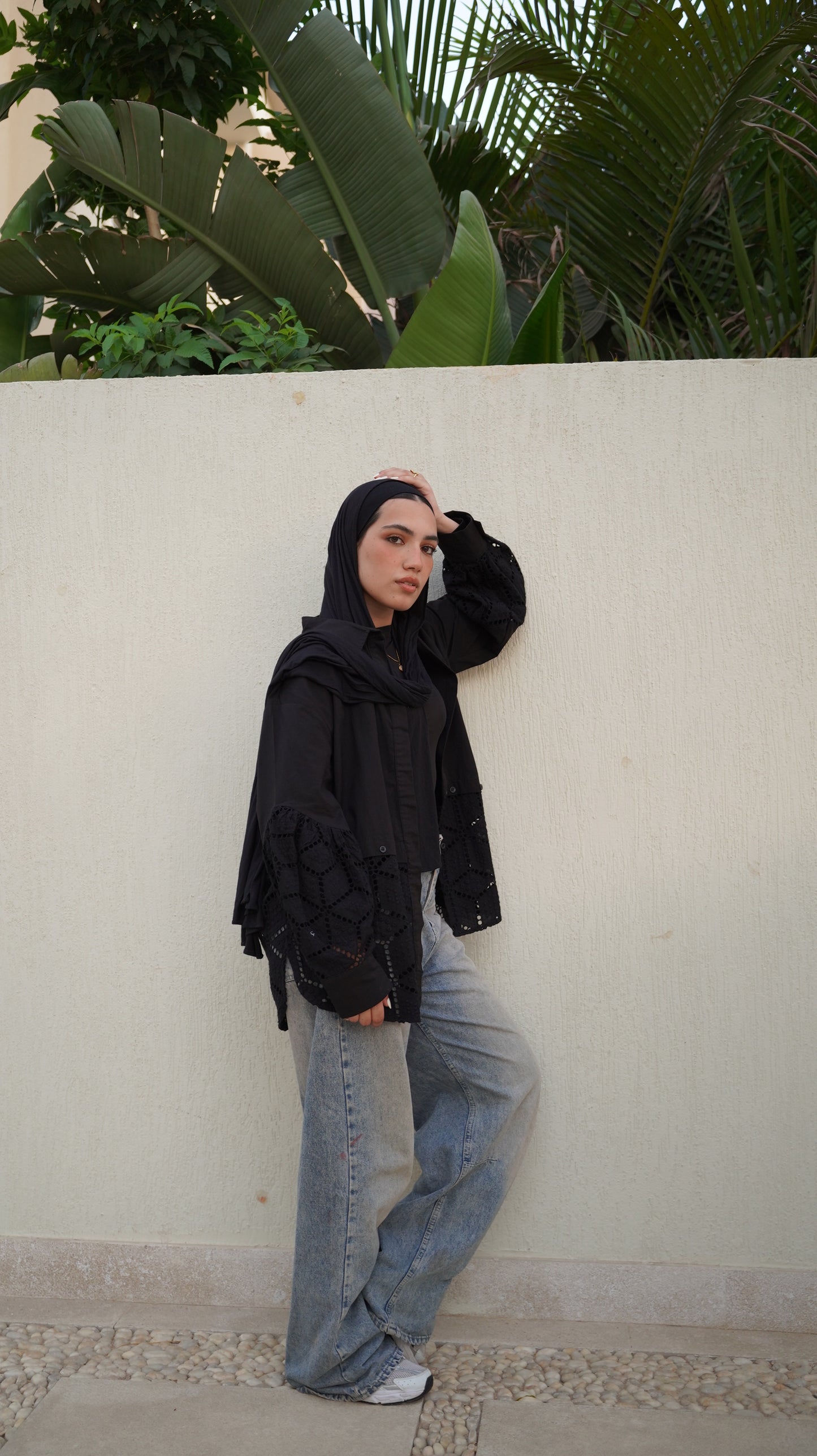 SANGLO POPLIN SHIRT IN BLACK