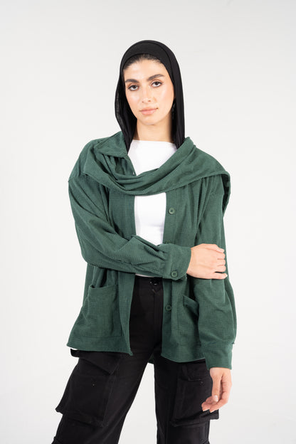 SHOULDER SCARF OVERSHIRT