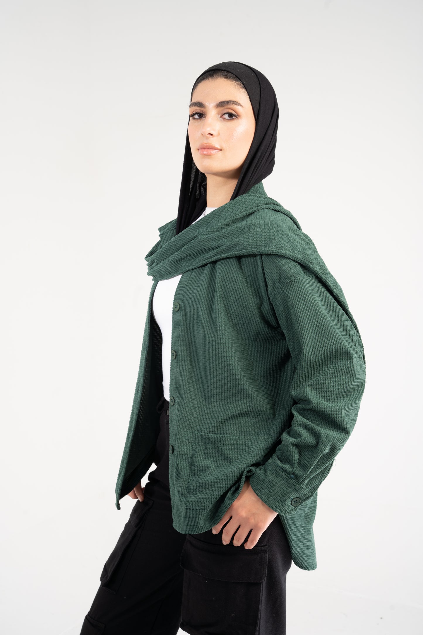 SHOULDER SCARF OVERSHIRT