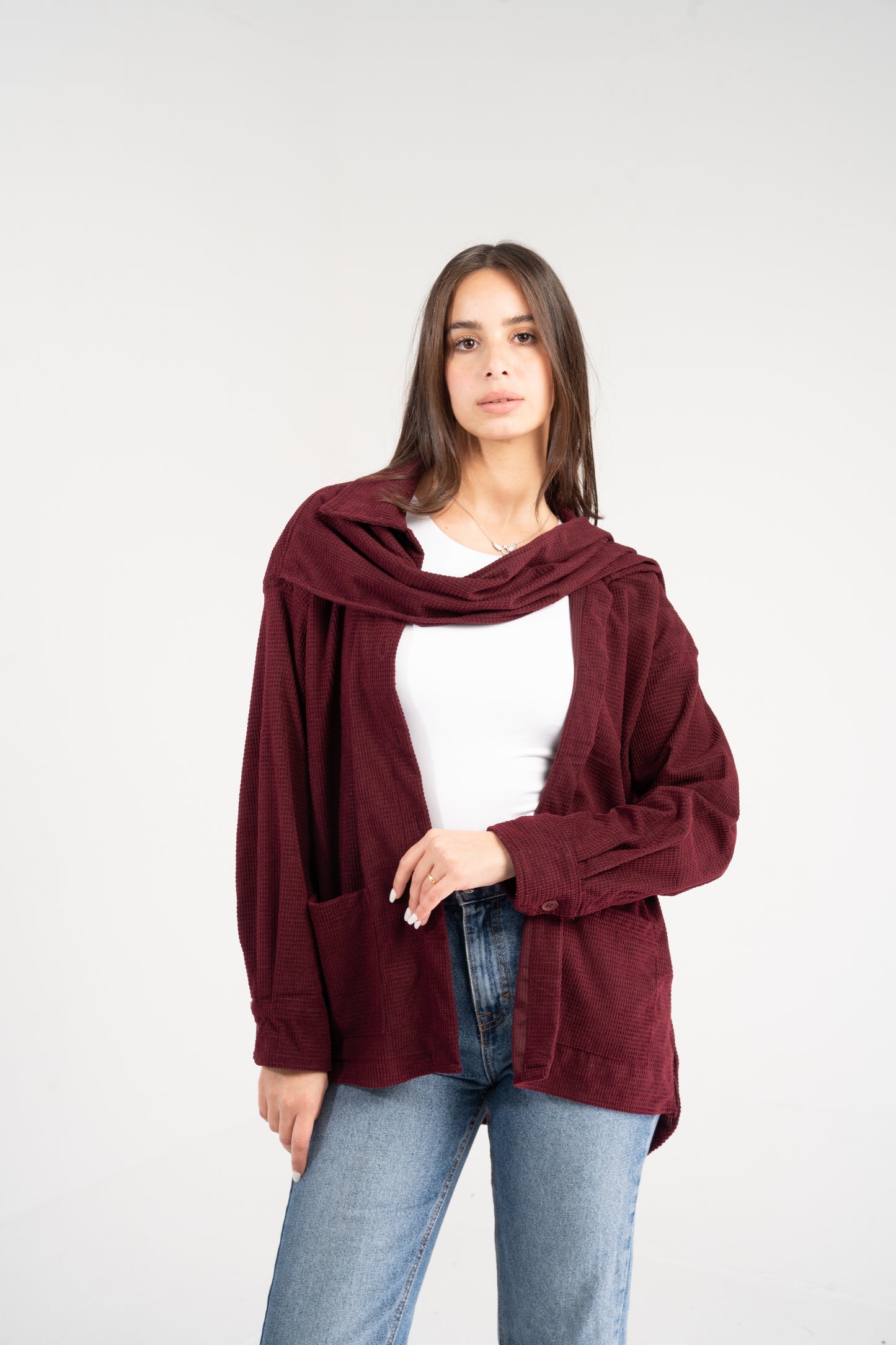 SHOULDER SCARF OVERSHIRT