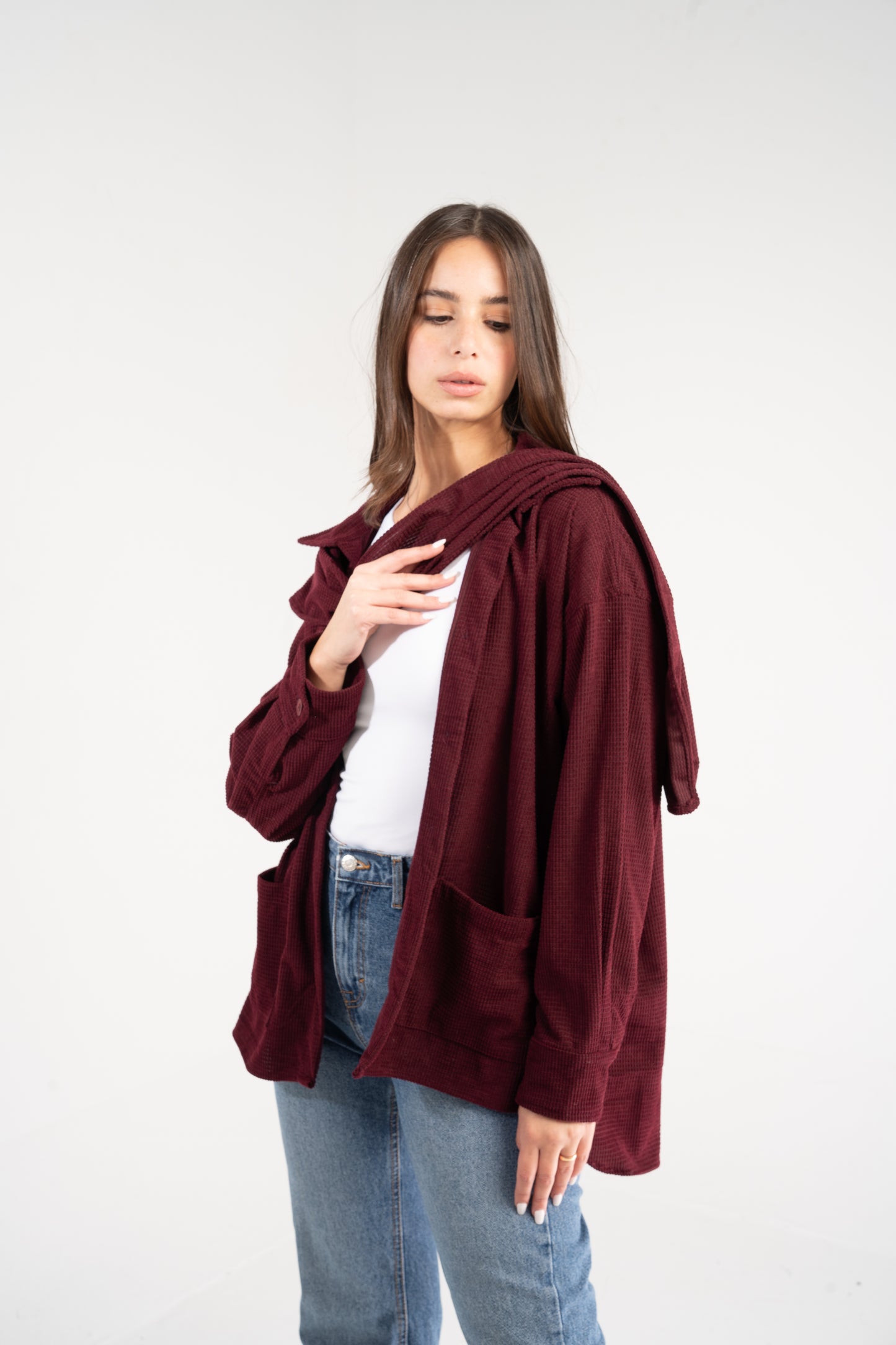 SHOULDER SCARF OVERSHIRT