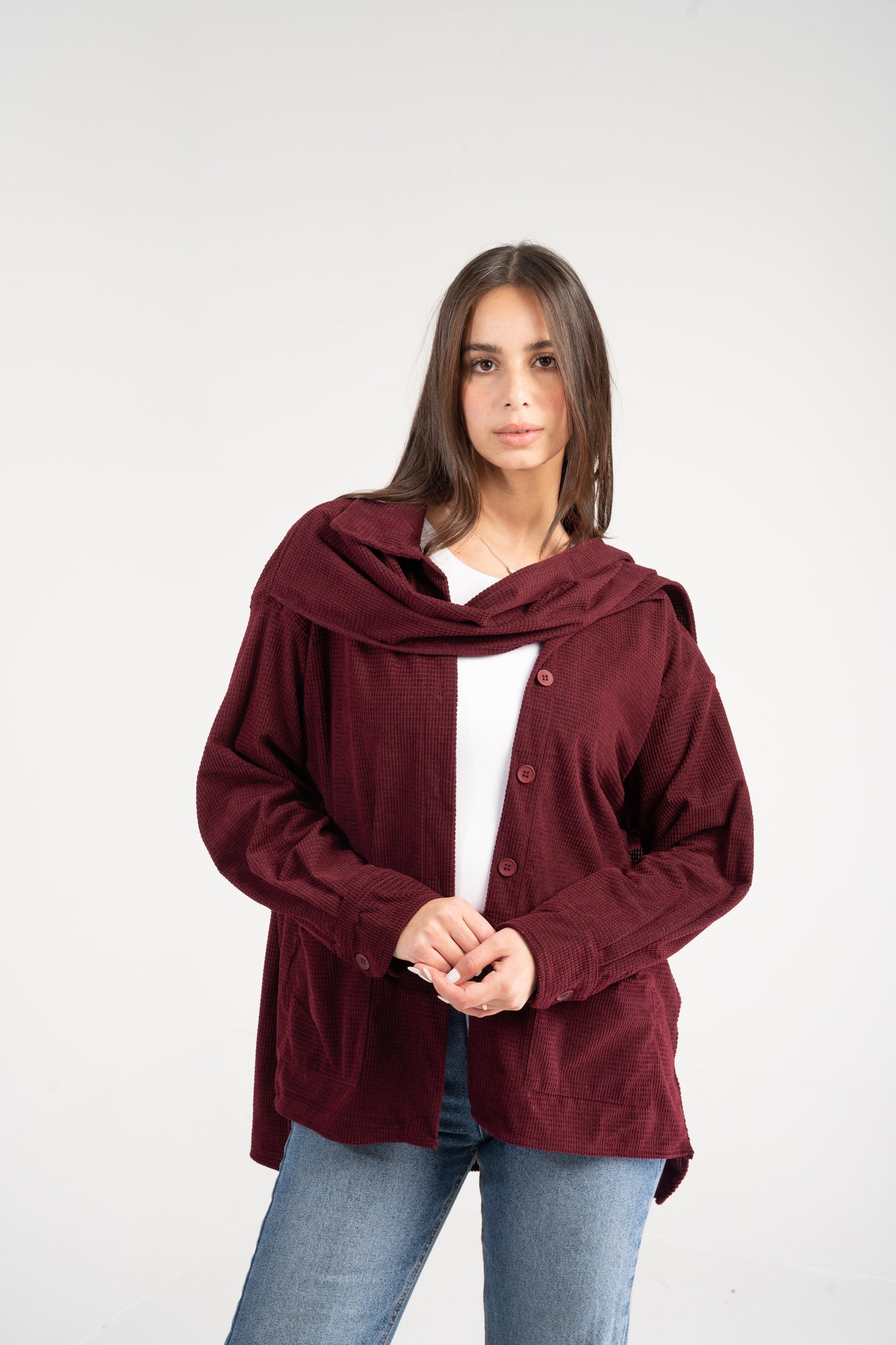 SHOULDER SCARF OVERSHIRT