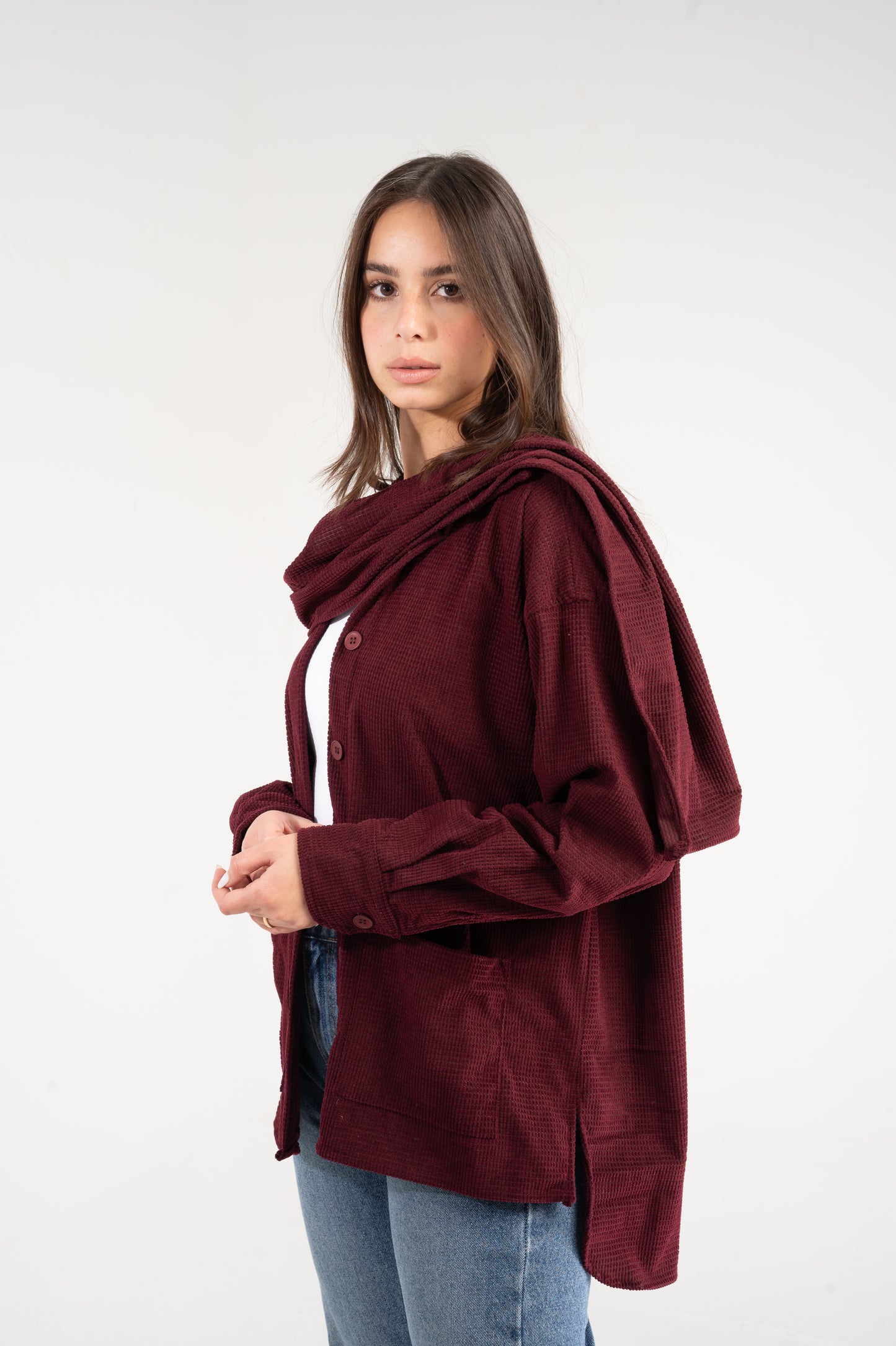 SHOULDER SCARF OVERSHIRT