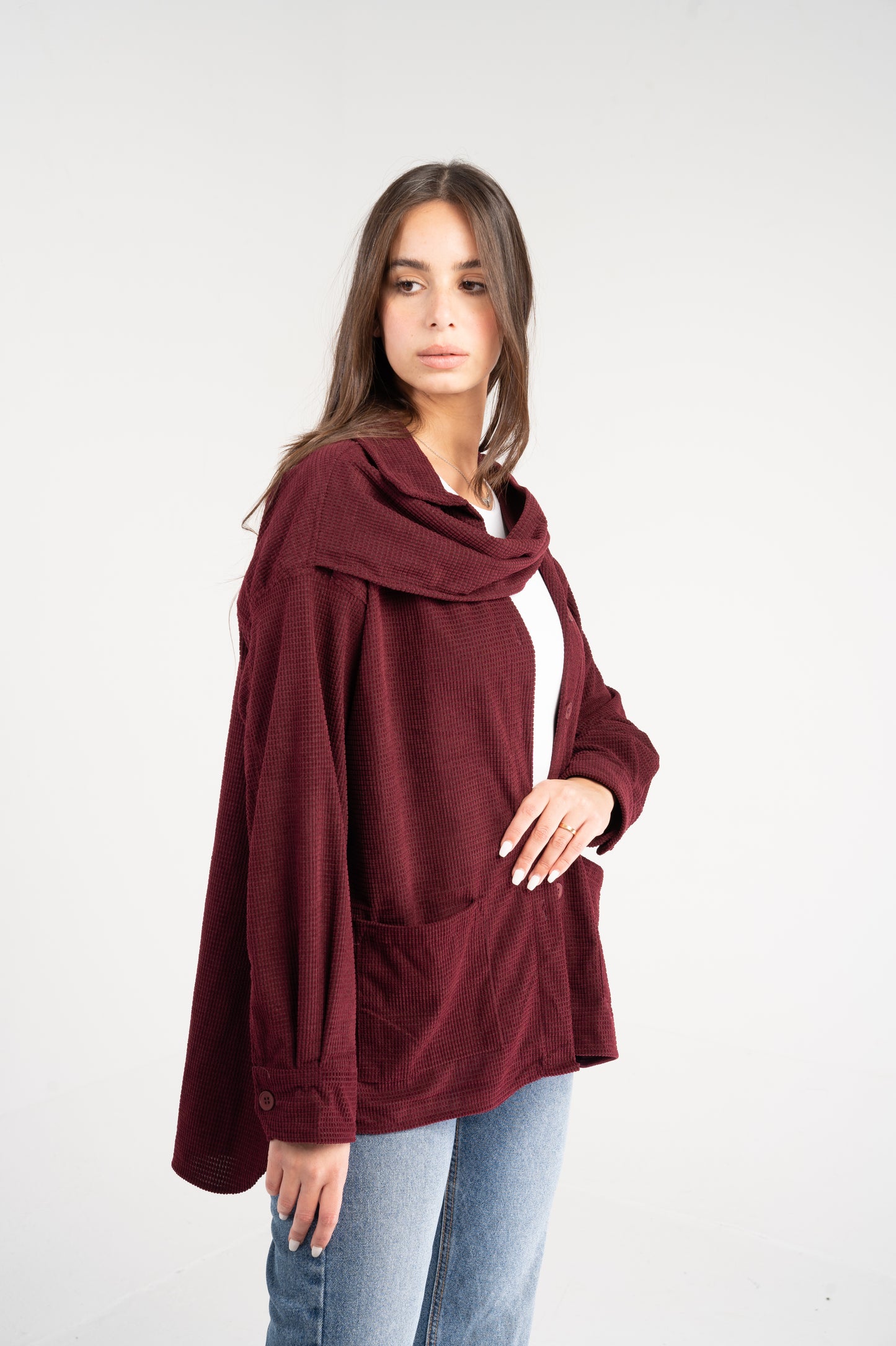 SHOULDER SCARF OVERSHIRT