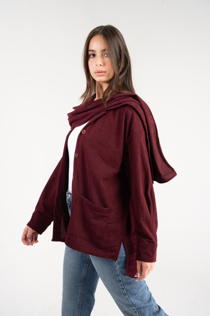 SHOULDER SCARF OVERSHIRT