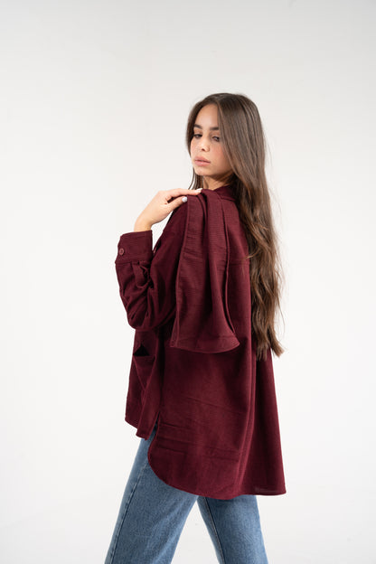 SHOULDER SCARF OVERSHIRT