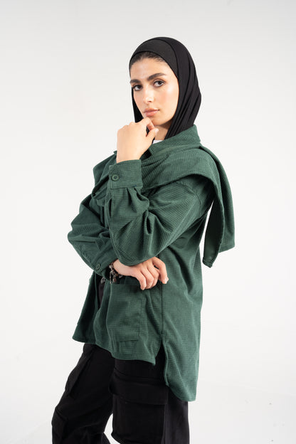 SHOULDER SCARF OVERSHIRT